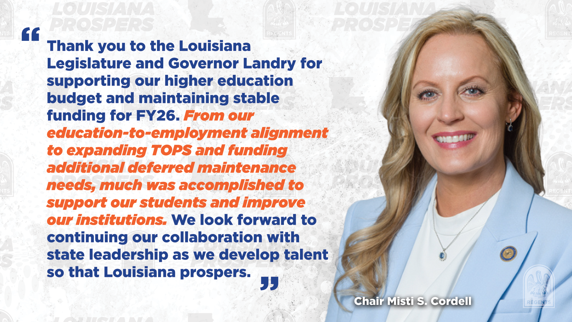 Chair Misti S. Cordell's quote at the conclusion of the Regular Legislative Session