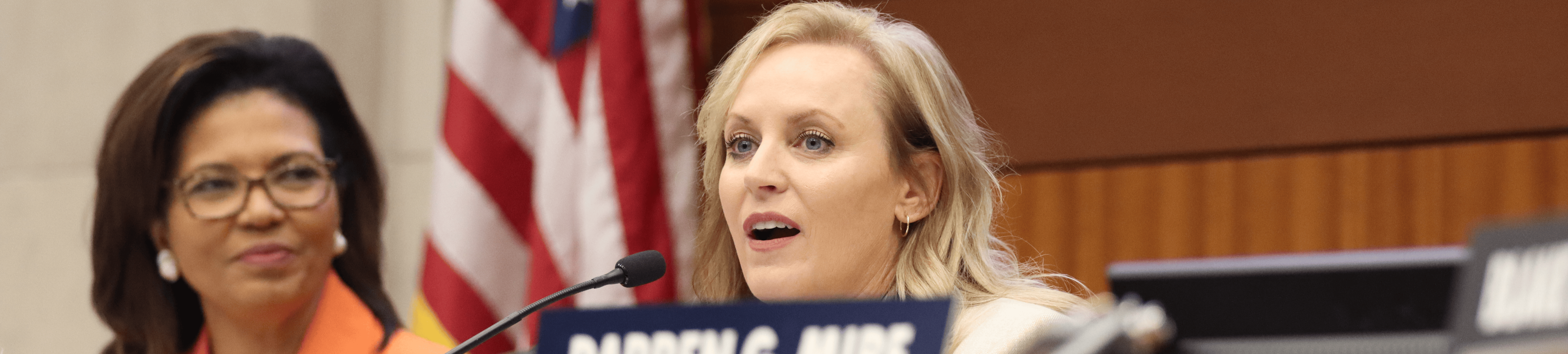 Misti Cordell sits at the dais for the Board of Regents meeting